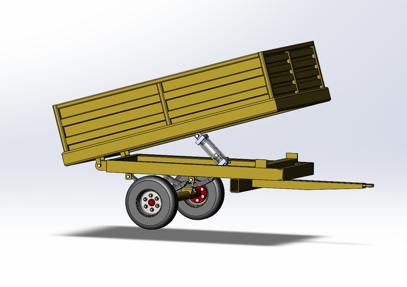 SolidWorks model of a hydraulic tipping trailer