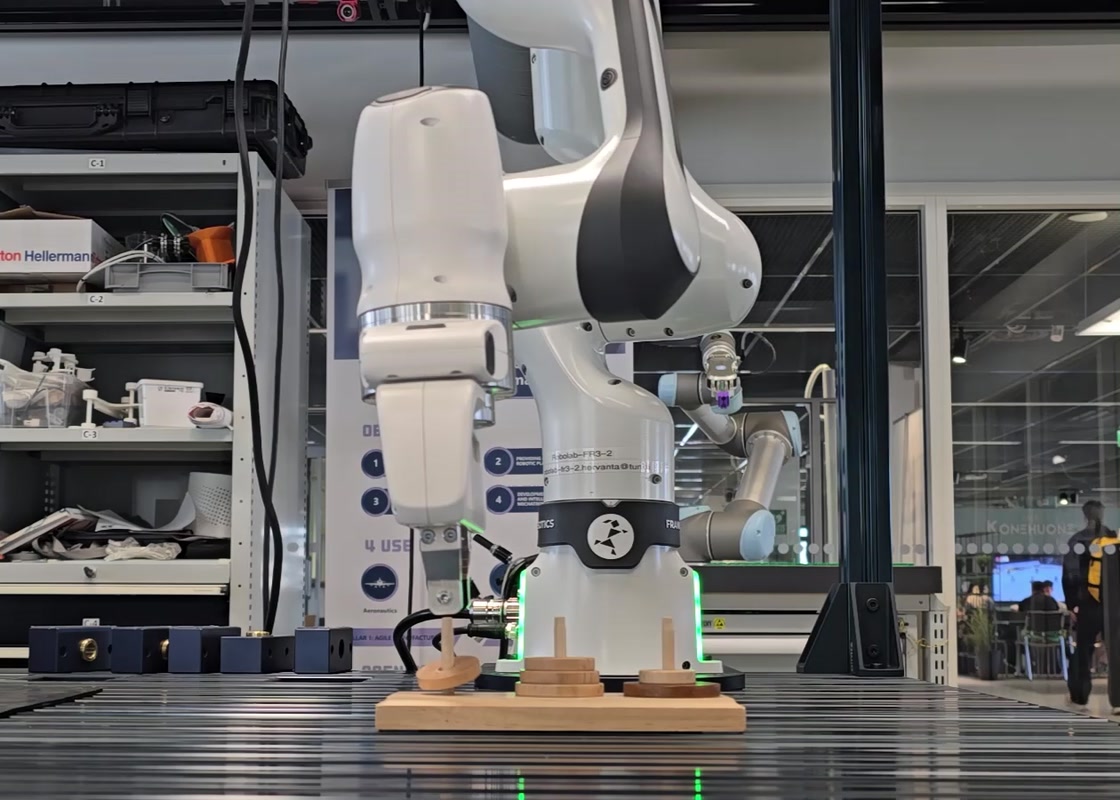Franka robot and the physical Tower of Hanoi puzzle